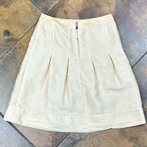 H&M Beige Pleated Lined Zipper Back Skirt 10 - Picture 8 of 8